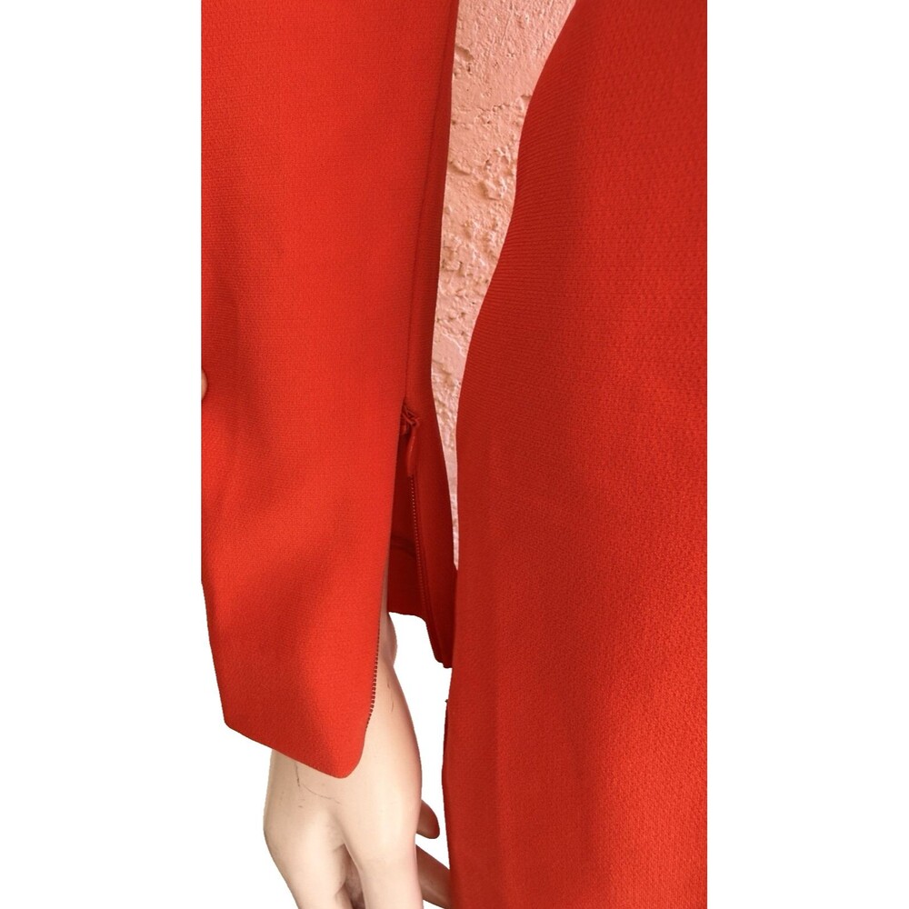 DIANE VON FURSTENBERG Wrap Dress Coral Red Long Sleeve Knee Length Size 4 - Picture 9 of 11